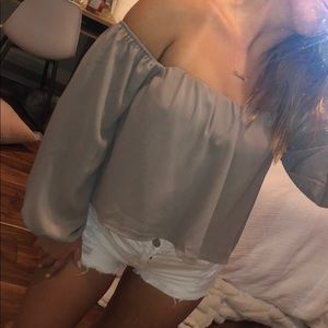 White Fox Boutique Off Should Blush/Tan Top